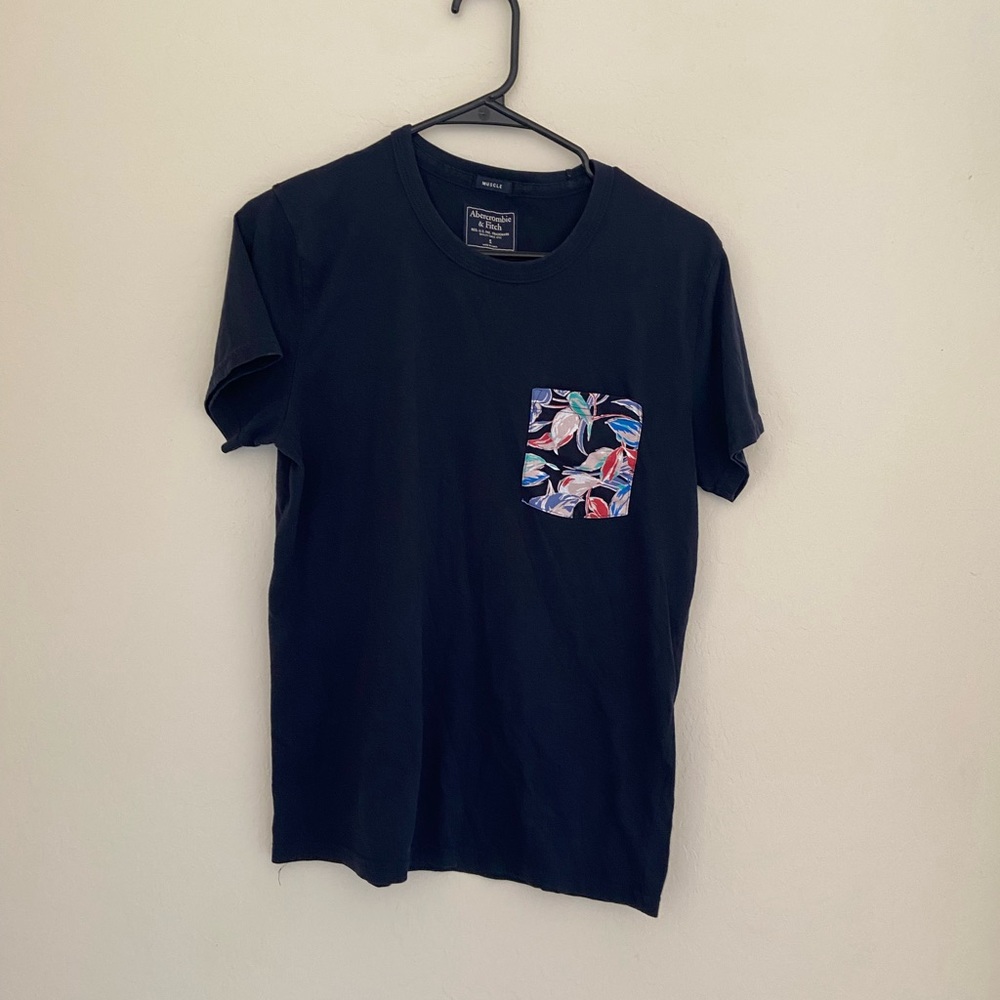 Abercrombie and Fitch navy pocket shirt, small